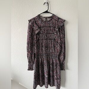 Rails Pink and White Long Sleeve Sundress with Bishop Sleeves